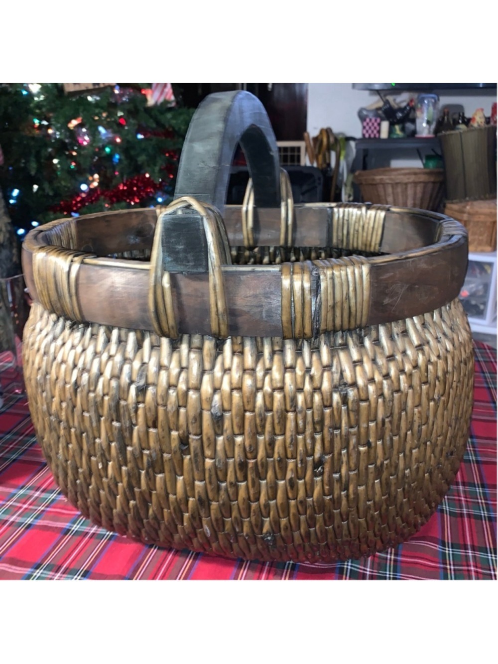 Brown Woven Basket One Size